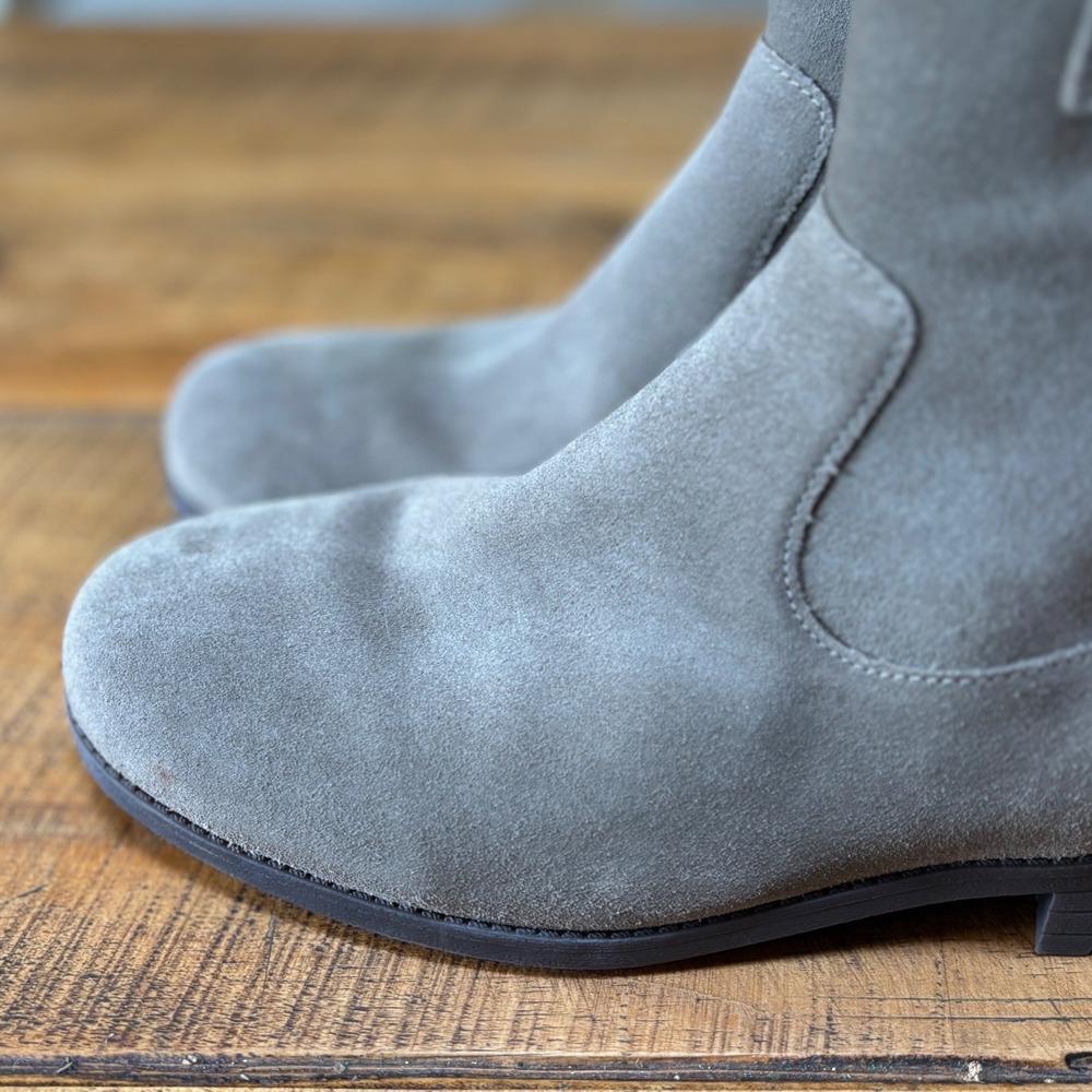 Vionic Womens Jill Zip Short Boot Suede Gray Beige Buckle Size 9.5 Wide - Picture 4 of 11
